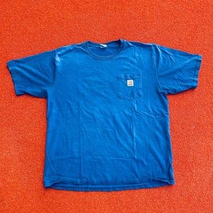 Nicely faded blue carhartt workwear T-shirt. Size L
